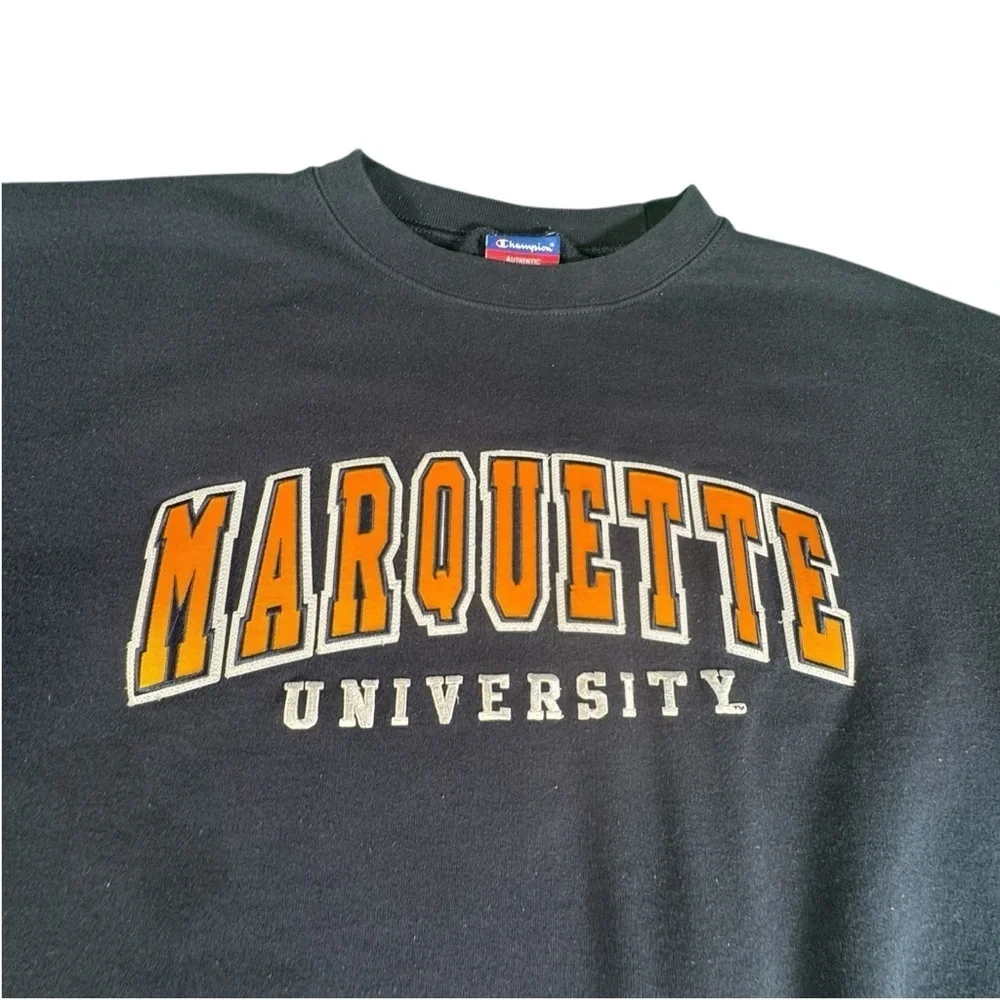 Champion Marquette University Sweatshirt XL Blue Crewneck College Logo Pullover